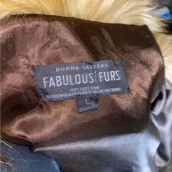 Donna Slayers Fabulous Furs Red Fox Faux Fur Shawl Collar Coat Large - Picture 13 of 13